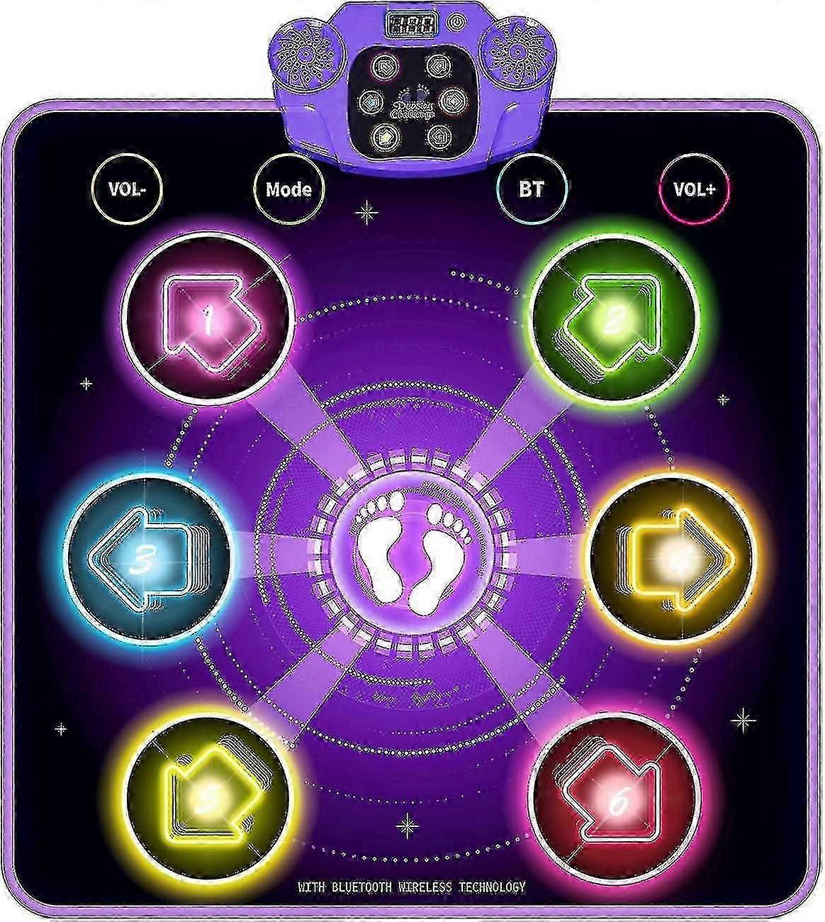 سجادة رقص للأطفال الذين تتراوح أعمارهم بين 4-8-12 ، تضيء وسادة الرقص هدايا عيد ميلاد عيد الميلاد لألعاب فتاة عمرها 5 سنوات من العمر 6-7 سنوات ، بلوتوث موسيقى الرقص ماتس لعبة ألعاب F