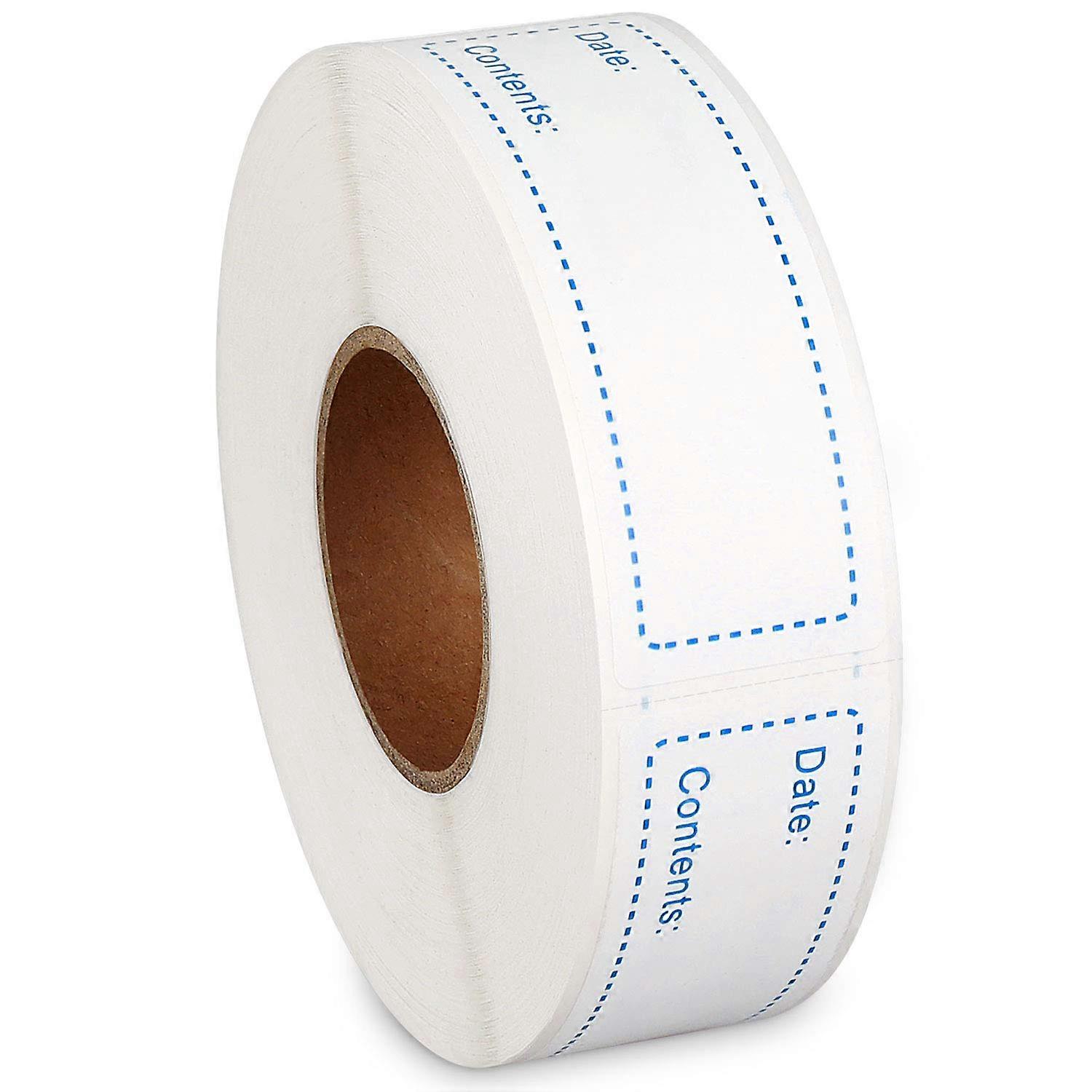 500 Removable Freezer Labels for Food Storage 1" x 3" Blue, Waterproof, Adhesive, Ideal for Meal Prep and Organization