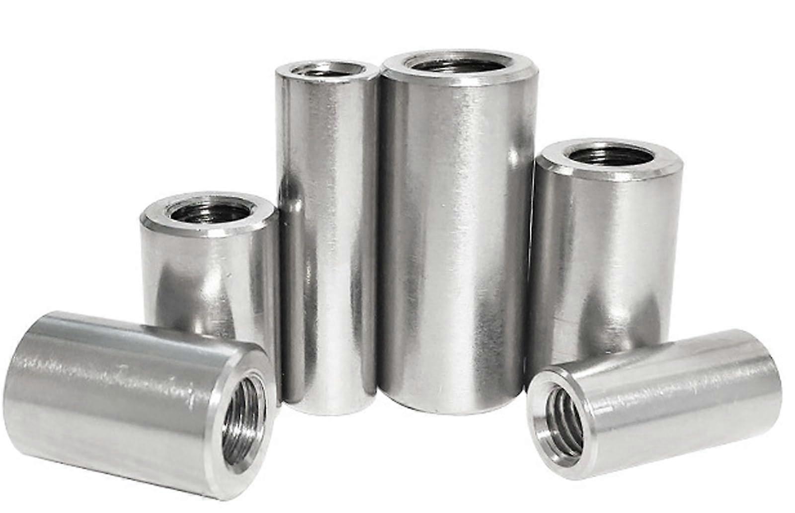 Round Long Coupling Nuts, Stainless Steel 304, M6 x 10 x 35 mm, 10 Pieces, Durable Connection Fasteners
