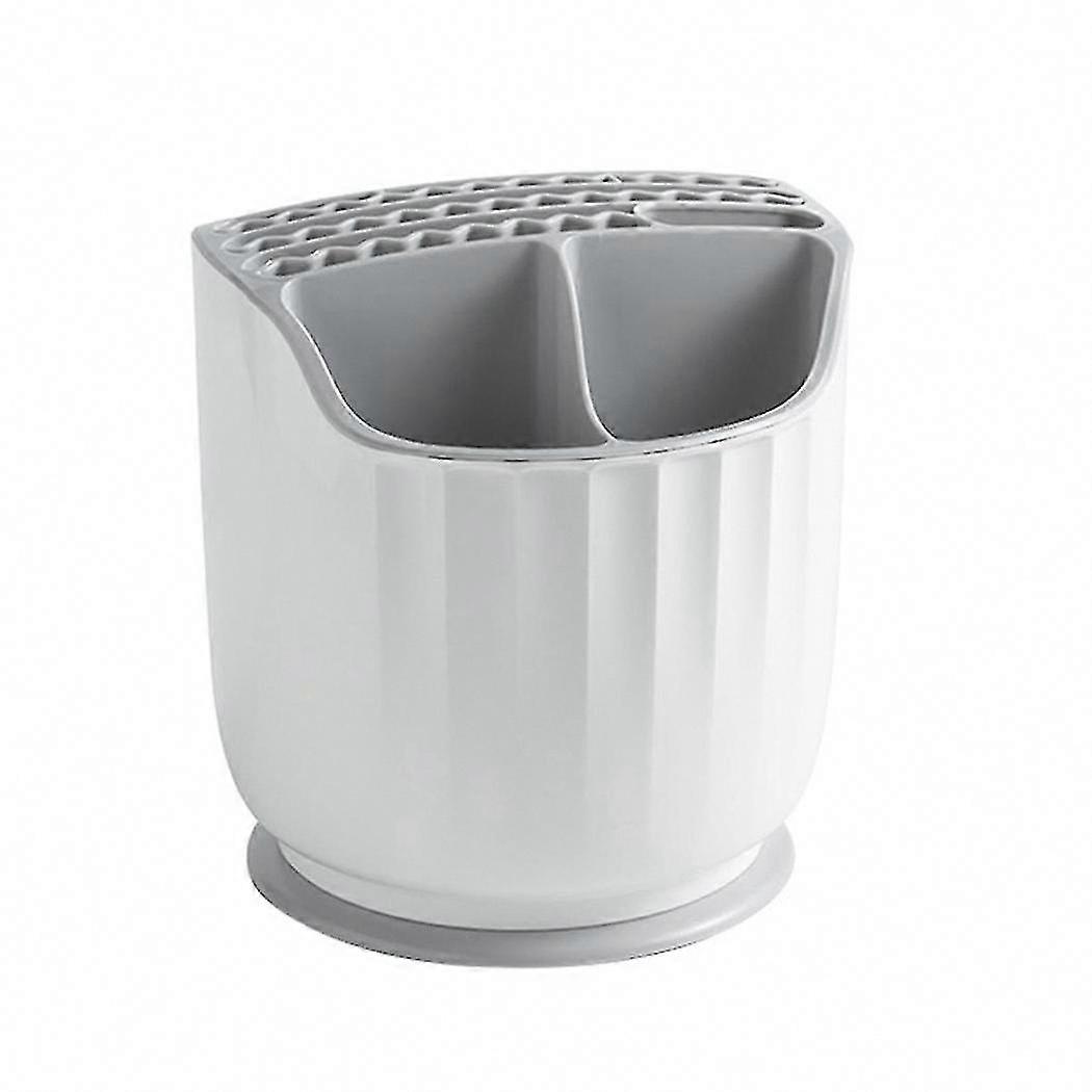 Kitchen Tool Organizer with Rotating Design - Compact Countertop Storage for Cooking Utensils, White Finish