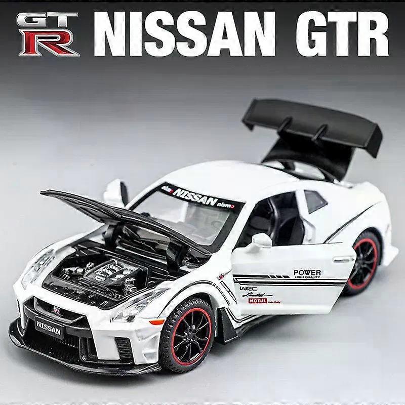 1:32 ניסאן GTR R35 מכונית על סגסוגת מכונית צעצוע מכונית אוסף מתכת דגם מכונית קול ואור צעצועים לילדים