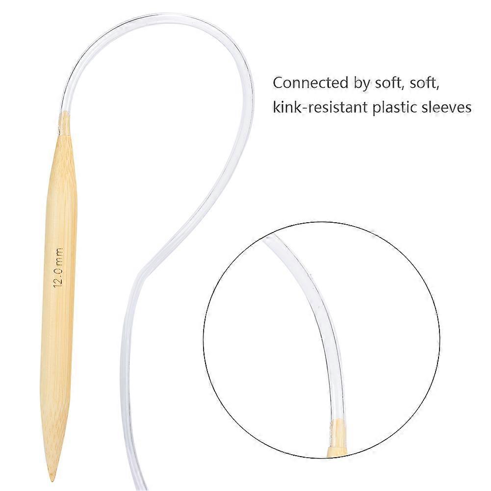 2Pcs Circular Knitting Needles Set Bamboo Sweater Carpets Weaving Accessories Tools