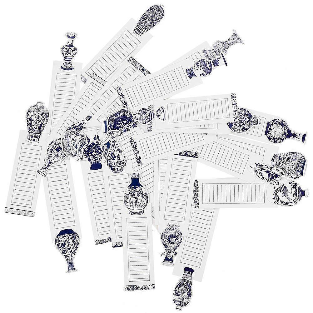 Pretty Bookmarks DIY Writing Surface Blue And White Porcelain Pattern Study Companion 60 Sheets Per Set 5.9×1.6×0.4in