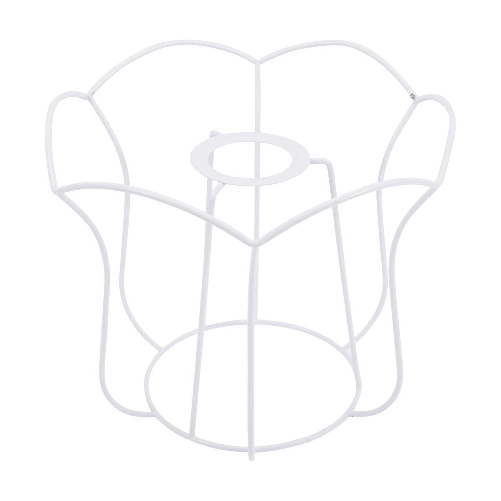 Metal Lampshade Frame Lampshade Frames Light Fixture Holder Frame 20x17cm White Color Iron Material Diy For Various Scenes 1Pcs