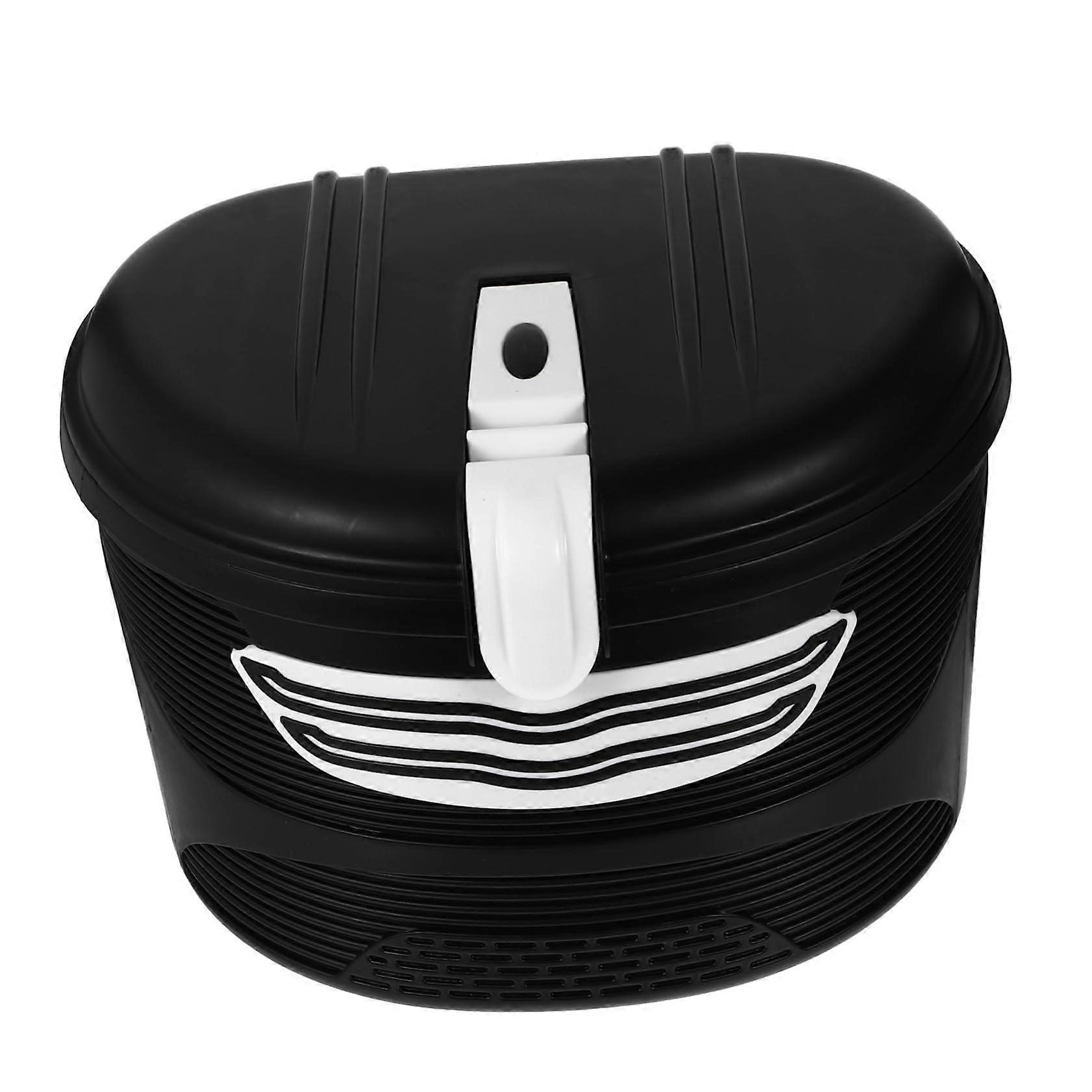 1 Set Bicycle Basket with Lock Large Sturdy Storage Basket for Bike and Mountain Bike for Shopping and Food with AntiTheft Protection and Lid