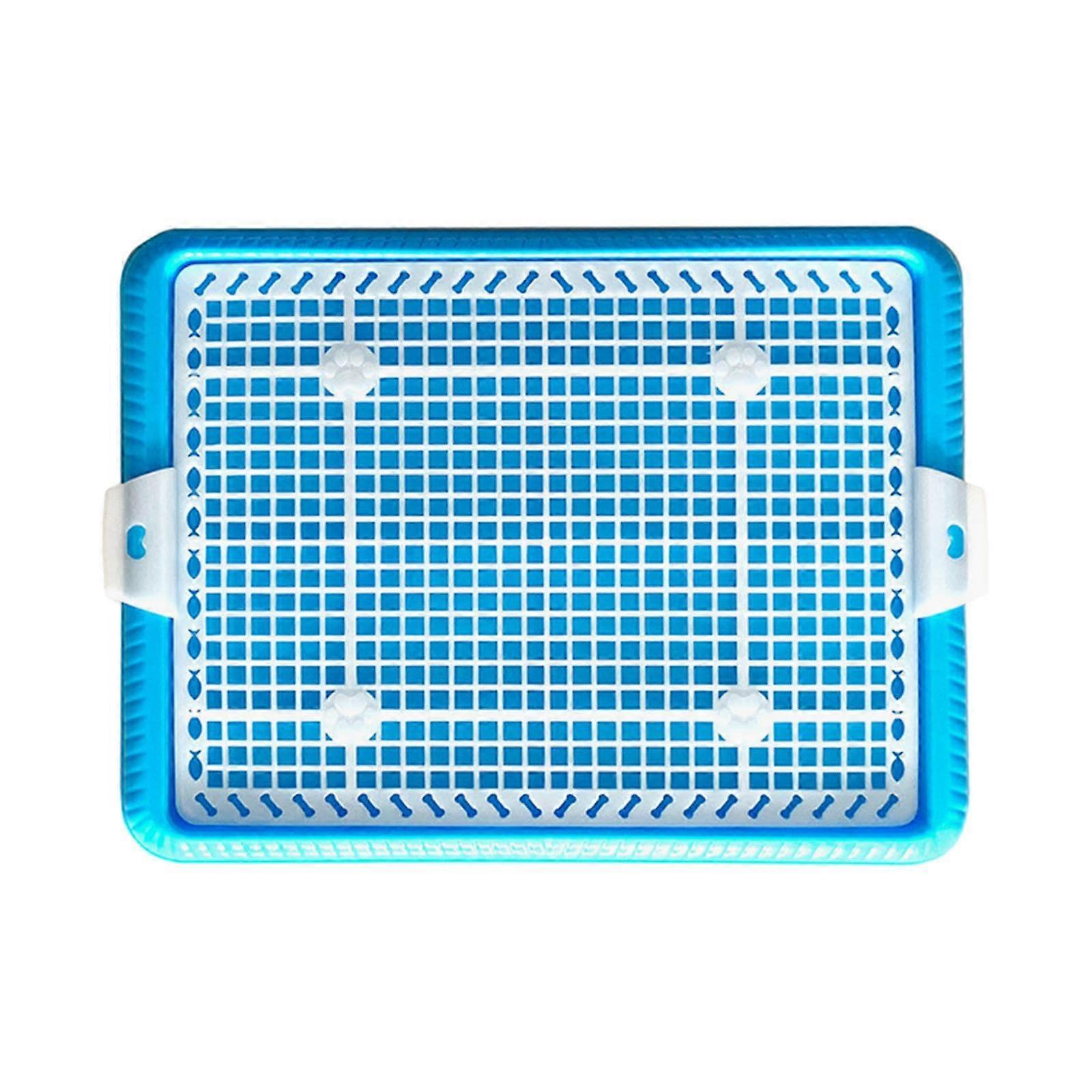 Puppy Pipi Pad Holder, Dog Potty Pan, Mesh Training Tray, Potty Trainer Corner for Small Dogs, Blue