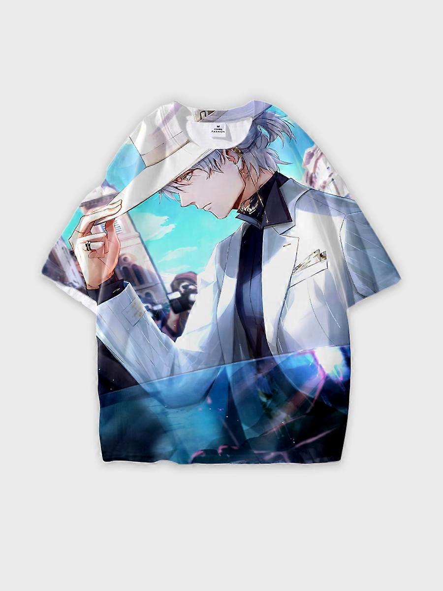 T-shirt round neck Role Pattern loose short sleeve B495