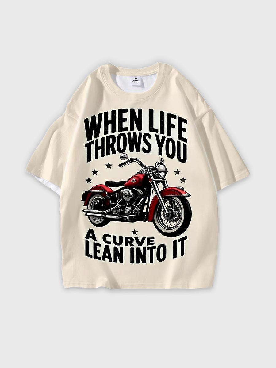 T-shirt round neck Pattern loose short sleeve E488