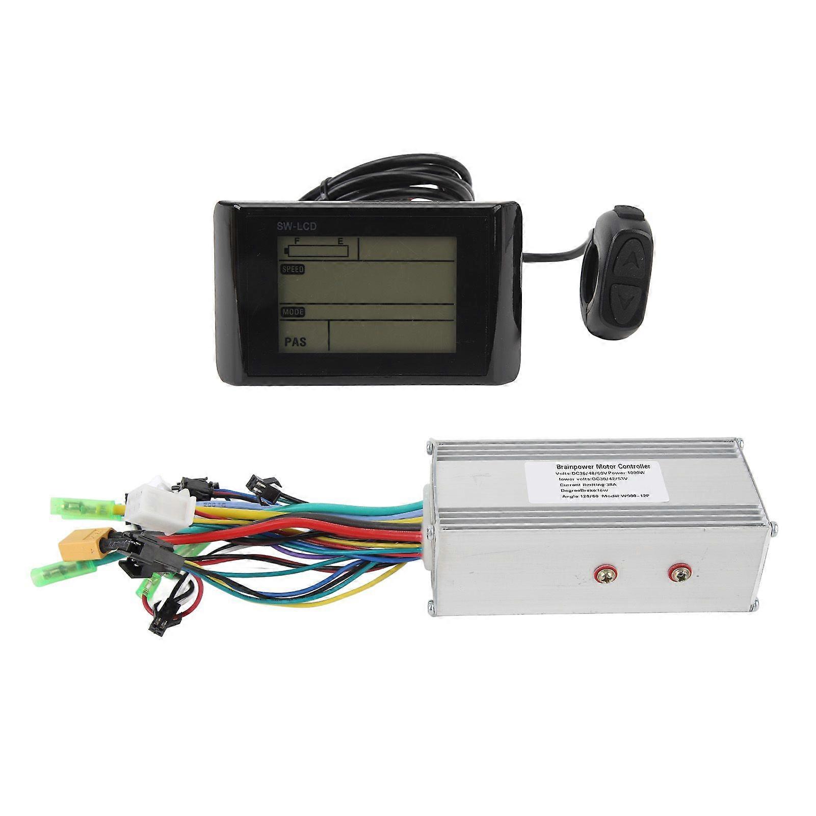 36V 48V 60V 1000W 38A 3 Mode Sine Wave Brushless Motor Controller W900 LCD Display Kit
