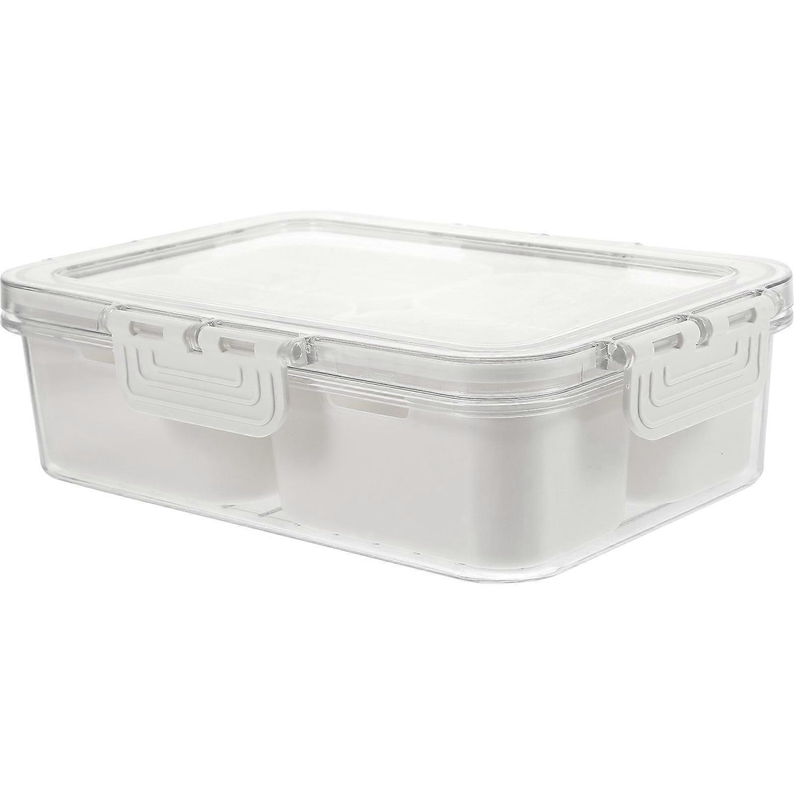 Multi-Compartment Sealed Spice Storage Box For Cooking Enthusiasts Portable Practical Design In White 1Set