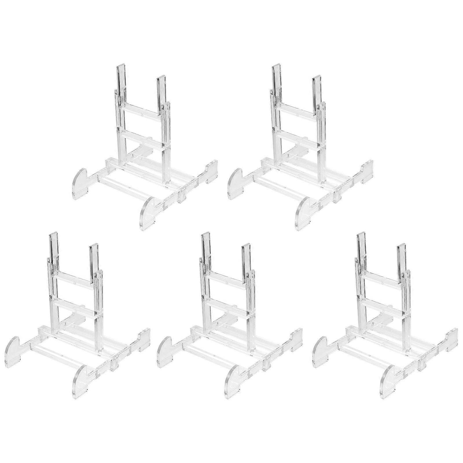 Desktop Plate Holder Picture Holders For Tables Acrylic Flat Foldable Home Use Simple 5Pcs