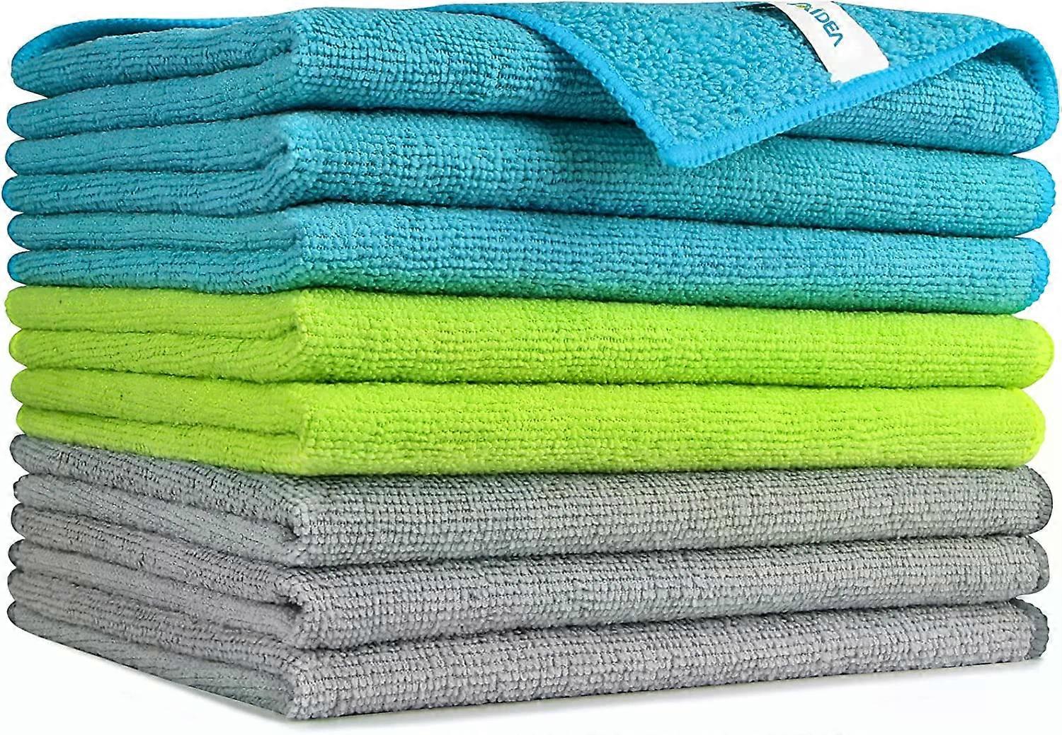 Microfiber Cleaning Cloths, 8 PCS Soft Absorbent Lint-Free