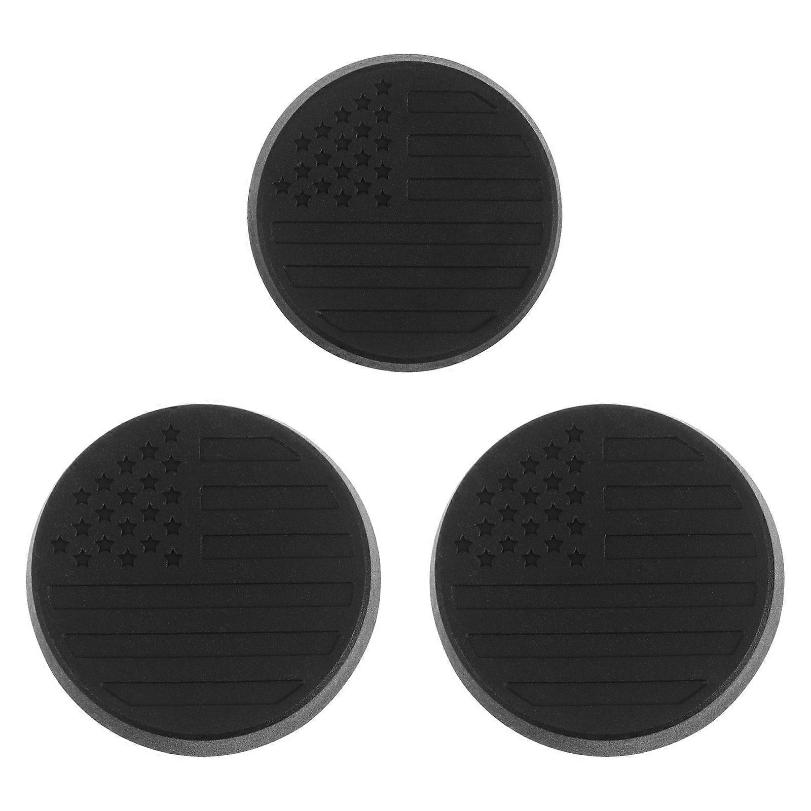 Automotive Door Lock Keyhole Decoration For Vehicle Owners 3Pcs Black Round Magnet Covers Damage Prevention 3.95X3.95X0.95 Cm