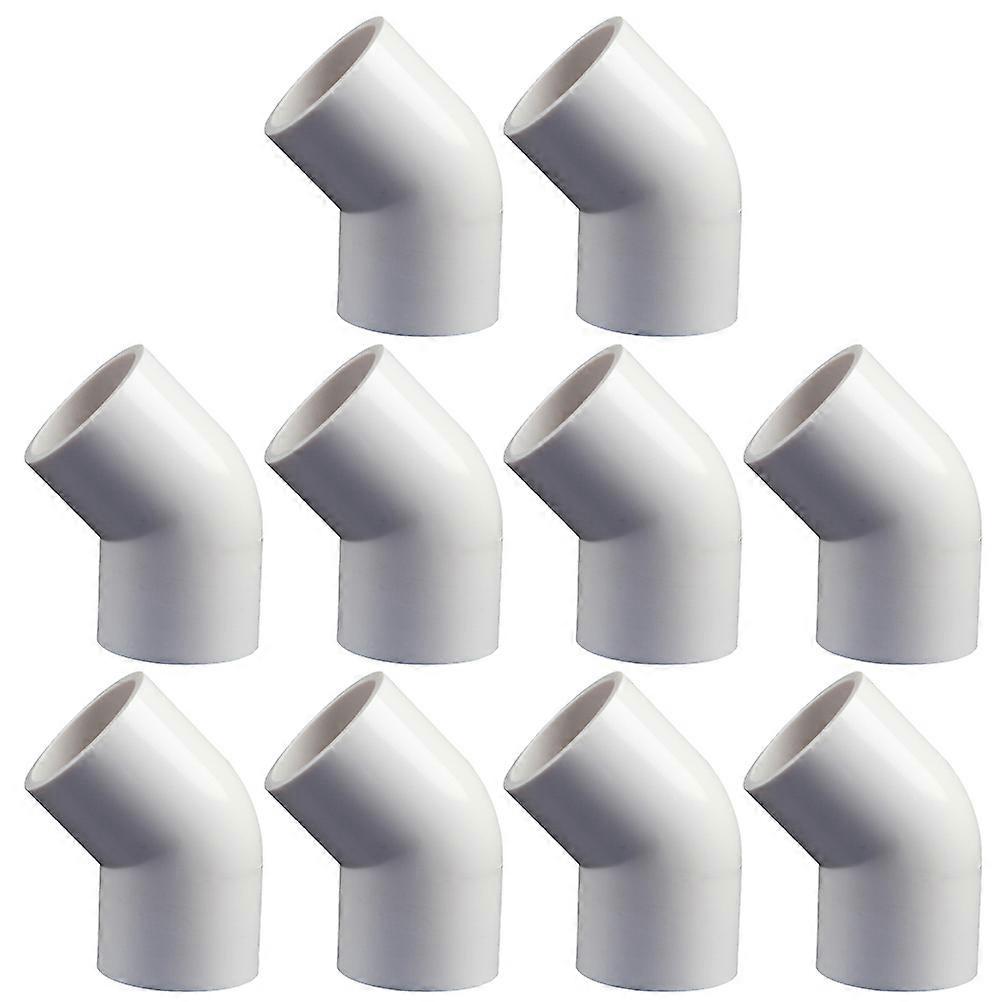 White PVC 2Way 45 Degree Elbow Connector for Water Pipe 3/4 Inch