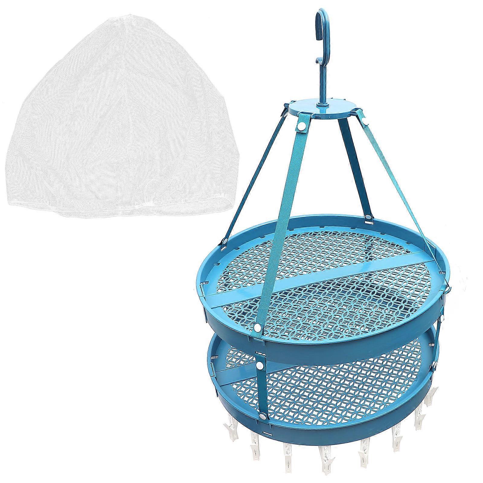 Wet Laundry Hanger 2-Tier 18 Clips Clothes Drying Rack For Home Use Camping 50x80cm Lightweight Design 1Set