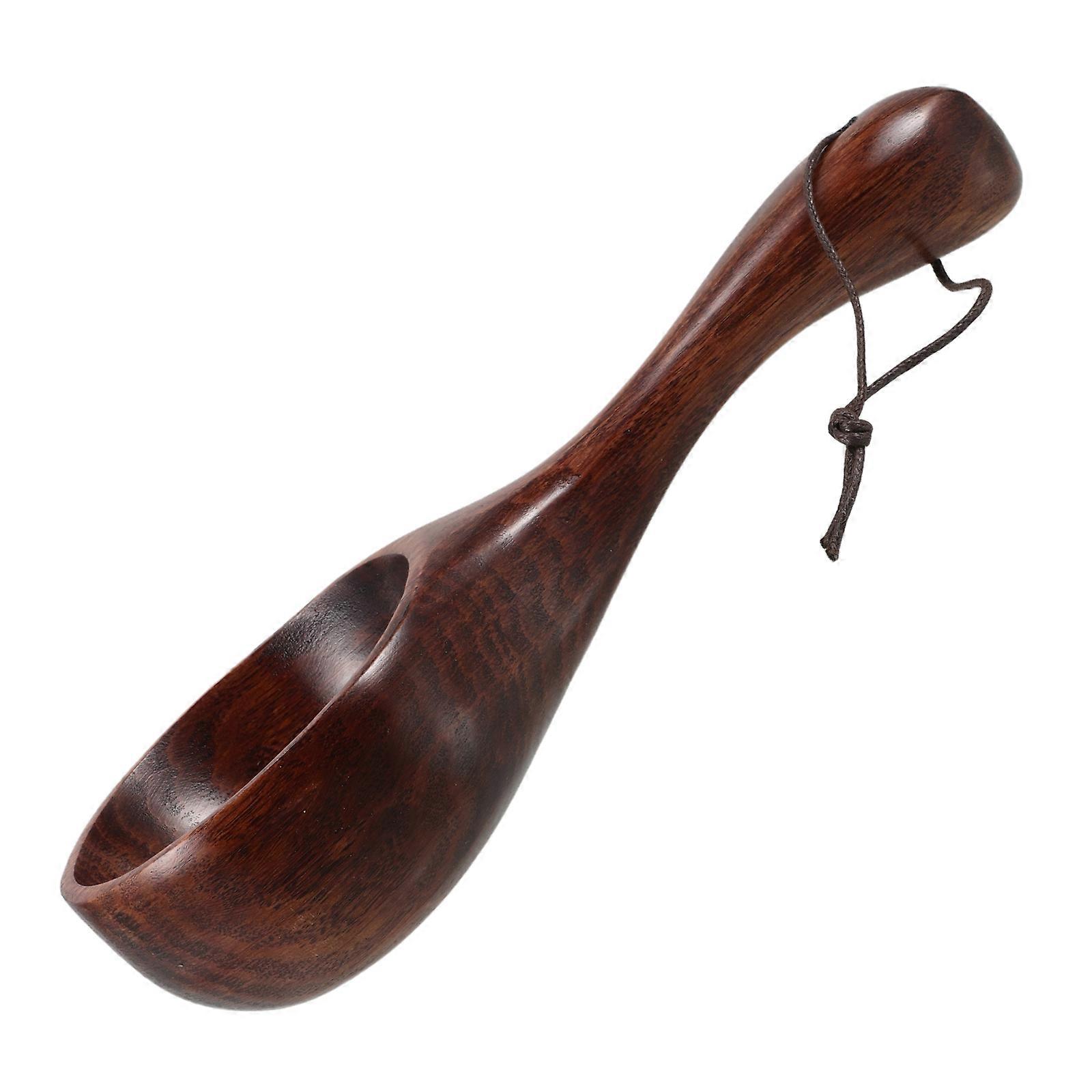 Wooden Spoon with Comfortable Grip for Kitchen Use Natural Wood Coffee Color 7.5 Inch Versatile Scoop