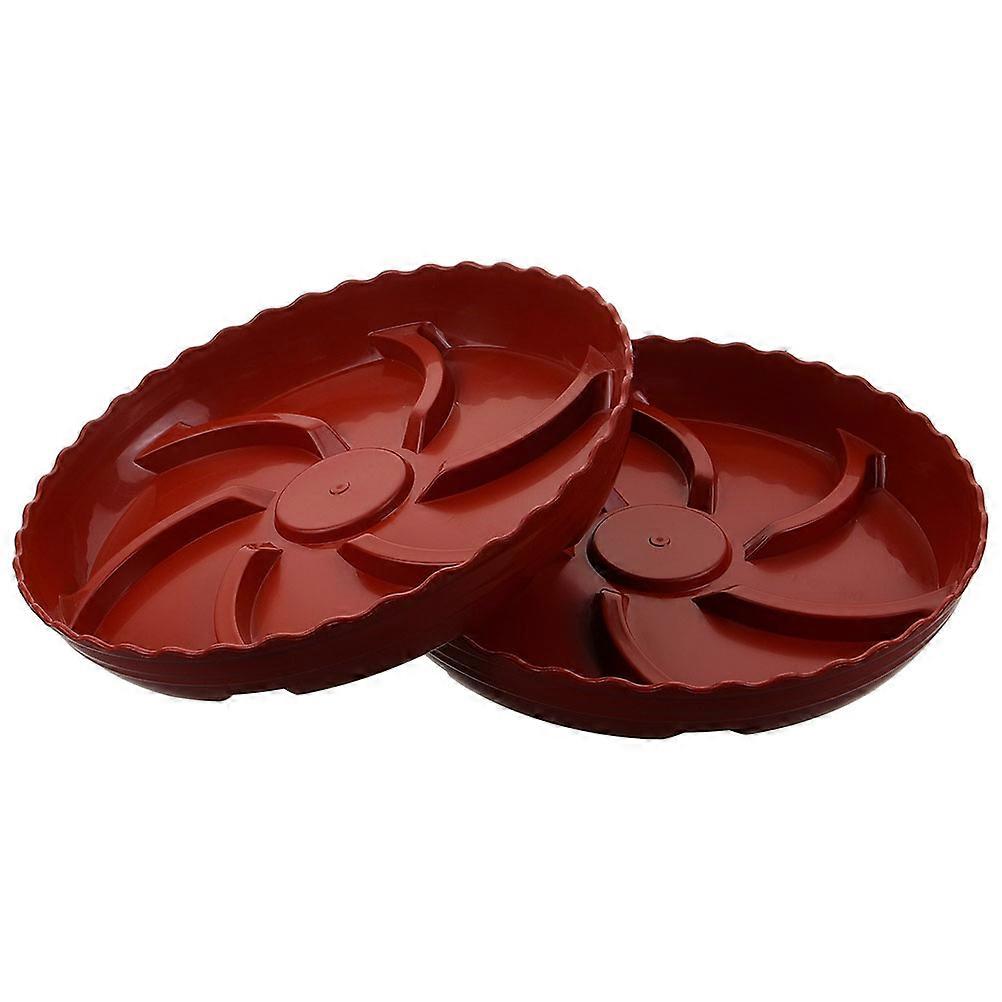 Plastic Saucers For Plants Planter Trays And Saucers For Home Office Garden Plants Red Round Breathable Material 12.8X12.8X1.8In 2Pcs
