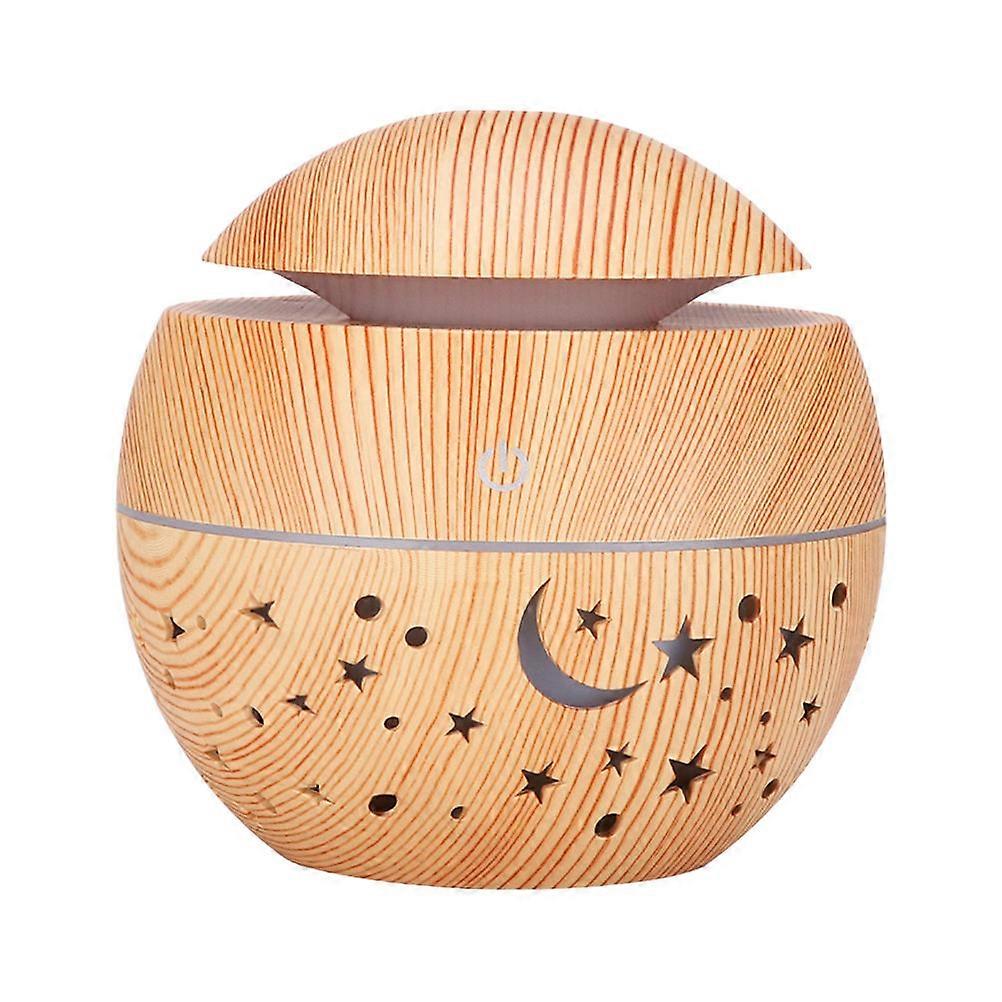 USB Rechargeable Aroma Humidifier Ball Shape with LED Light Hollow Star Moon Design Air Freshener for Indoor Aromatherapy