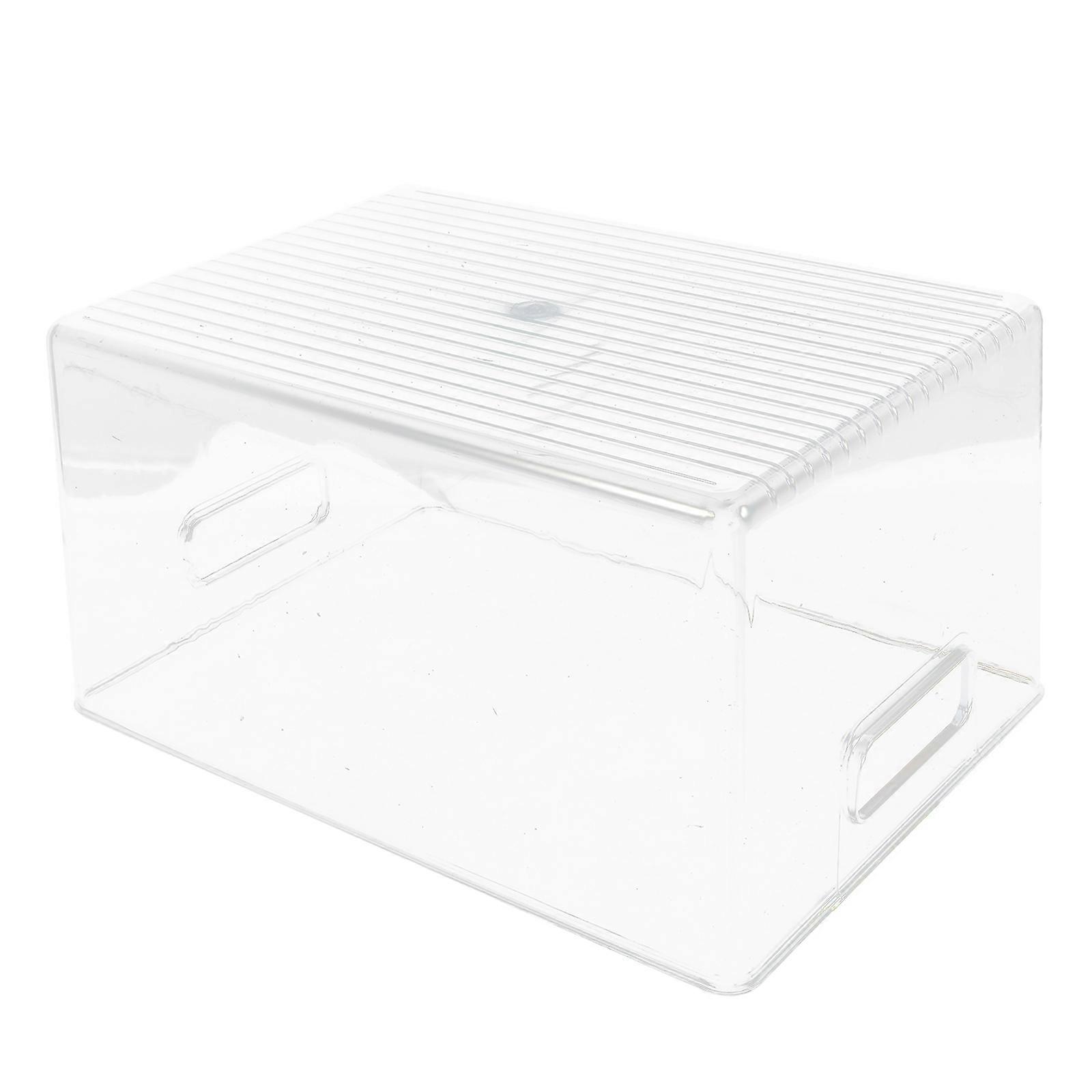 Simple Transparent Storage Basket Plastic Household Basket with Handle 1 Set Desktop Basket