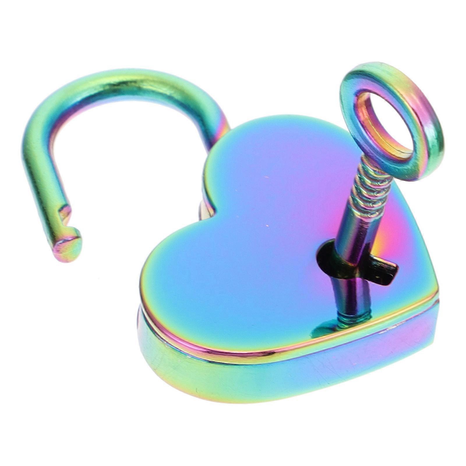 Mini Heart Lock With Electroplating Process For Everyday Use Assorted Color 4X3X1CM Security Protection 1 Set