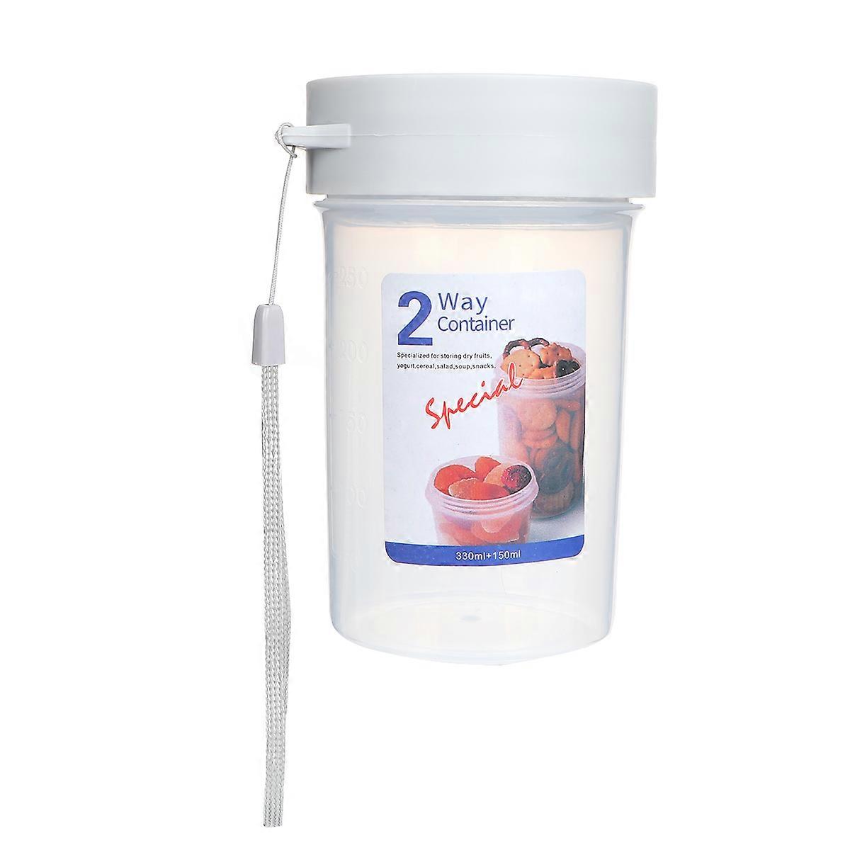 Heat Preservation Lunch Box 1Pc Double-layer Portable Food Container For School Office White 17x8.6x8.6cm