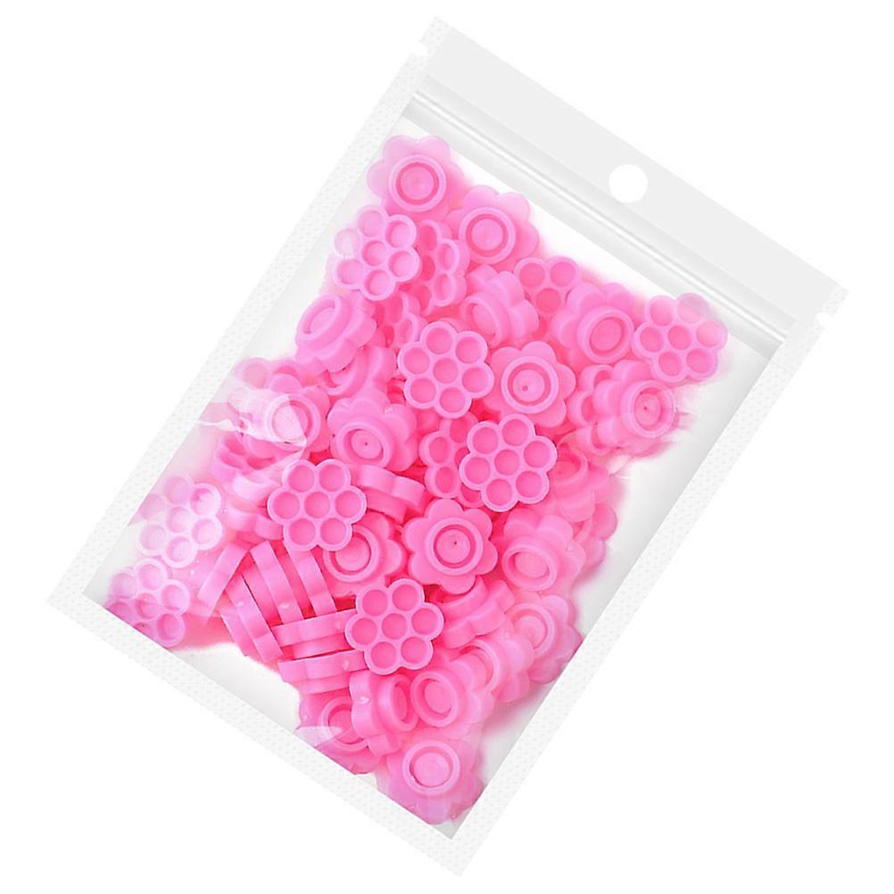 False Eyelash Glue Cup Storage Container For Beginners 1.7x1.7cm Rosy Star Shape Aid Tool 100Pcs