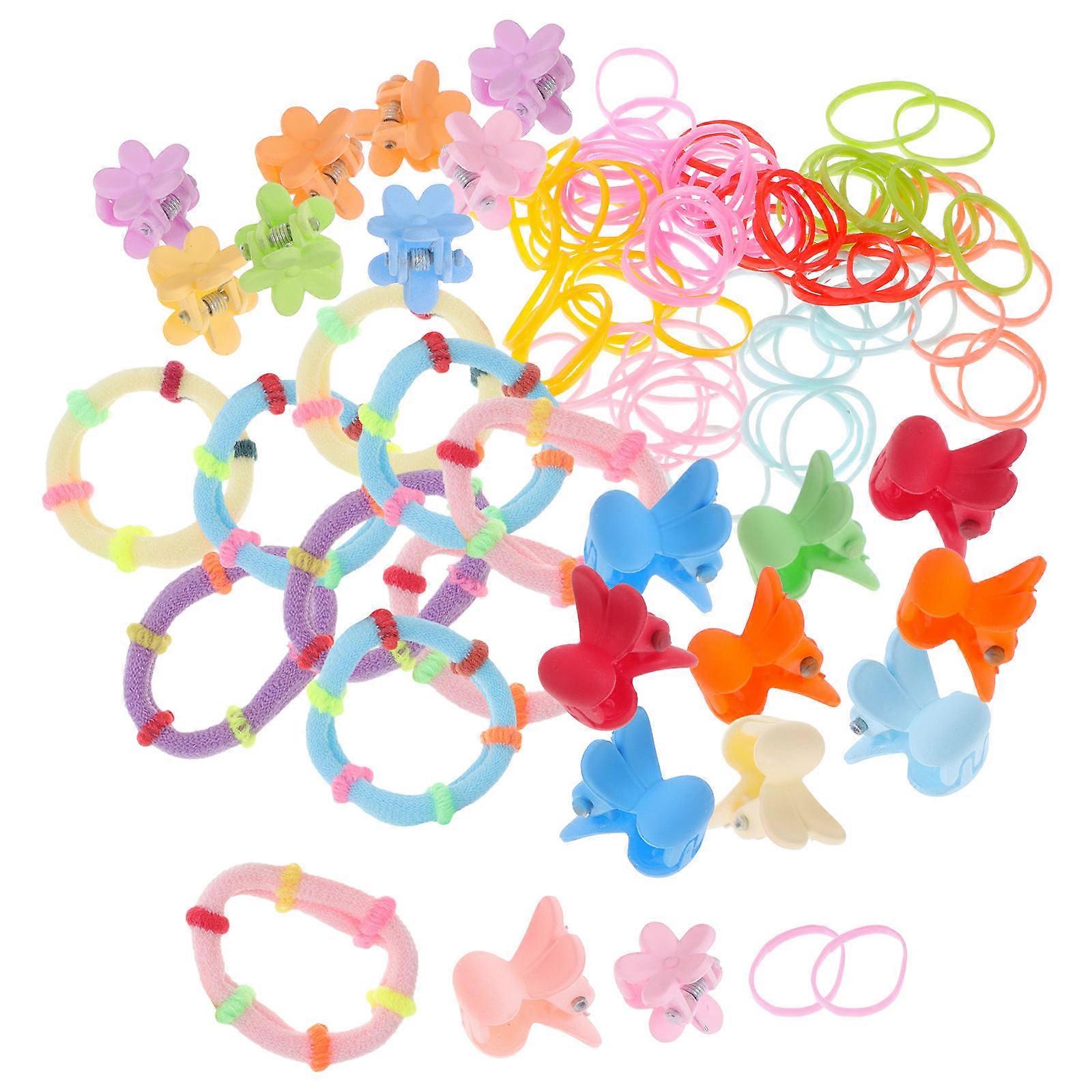Assorted Color Kids Elastic Hair Ties Set for Decor Easy to Use NonDamaging Hair Rings 50 Count