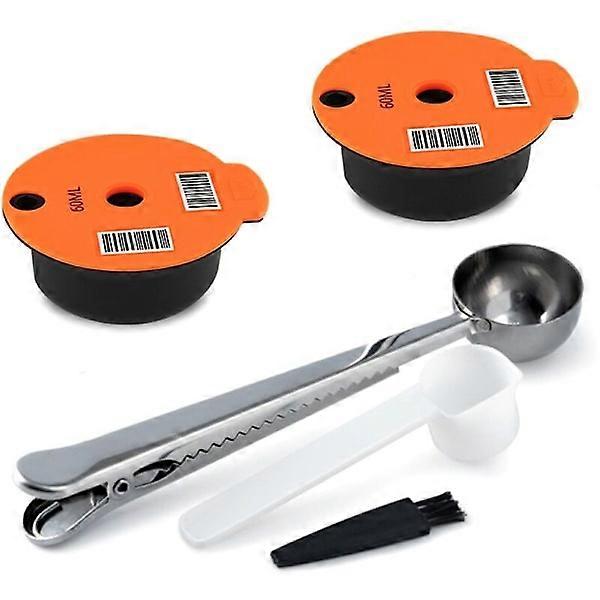 Reusable Crema Coffee Capsule Filter for Coffee Machine with Coffee Spoon,A