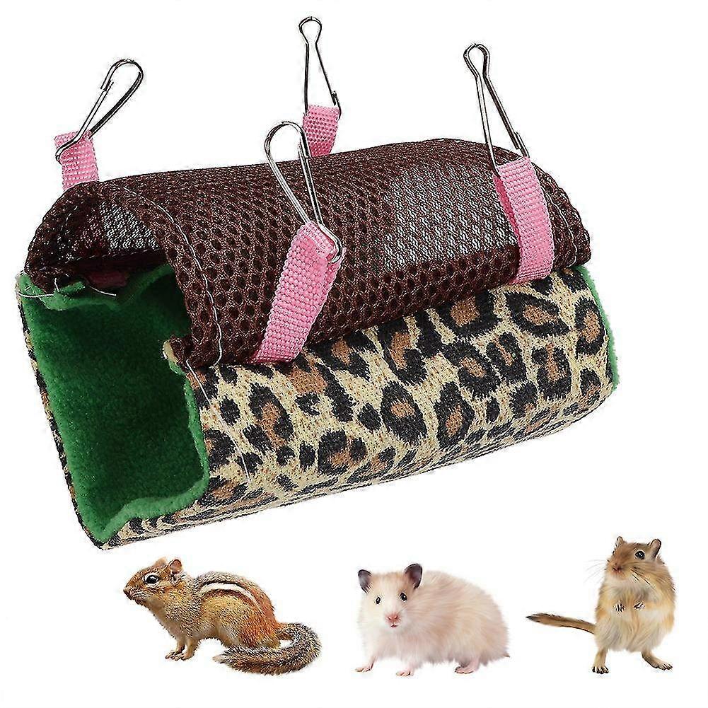 Green Double Layer Soft Flannel Hammock for Small Animals - Hanging Bed for Hamsters, Sugar Gliders, Squirrels & Chinchillas