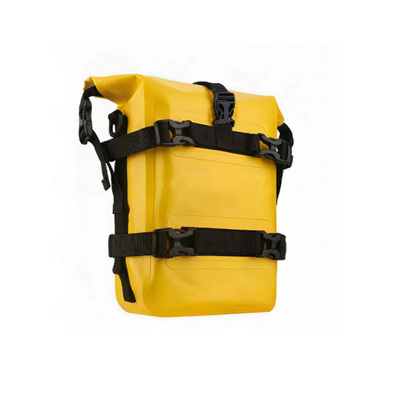 Motorcycle handlebar bag with large capacity, PVC backpack, multifunctional riding bag and crossbody bag (YELLOW)
