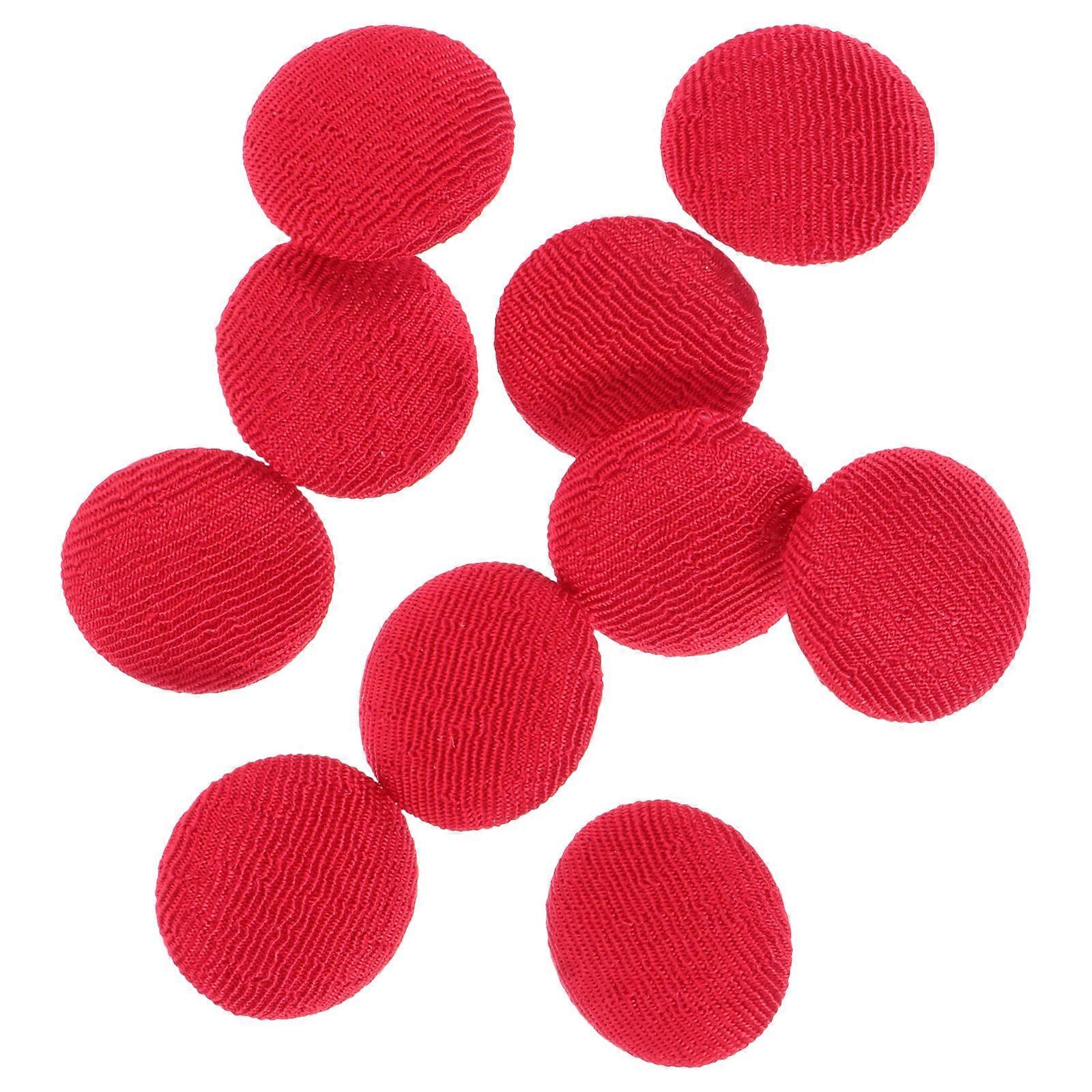 Round Decorative Sewing Buttons For Clothing And DIY Crafts In Red Color With 2X2CM Size And Decorative Function In 10Pcs