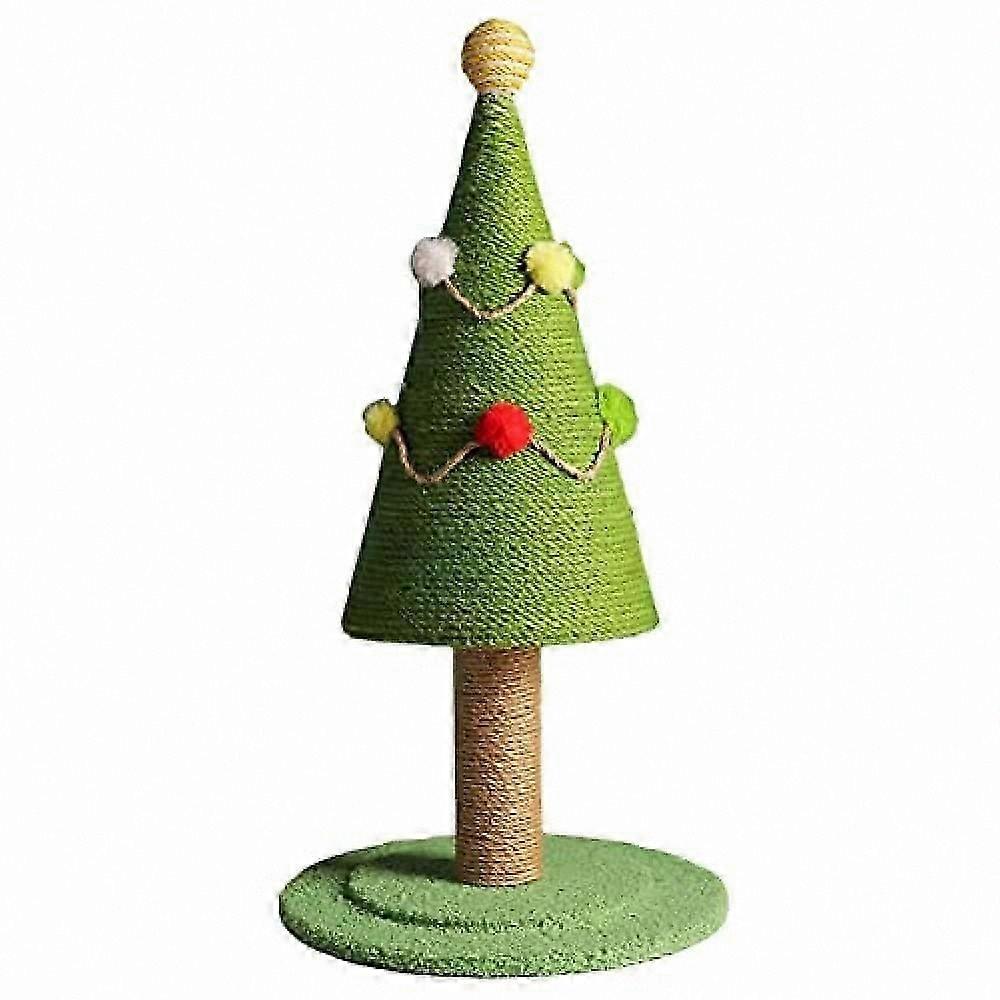 Sturdy Vertical Cat Scratching Post Toy for Christmas Tree Design Pet Activity Center Compatible with Holiday Decor