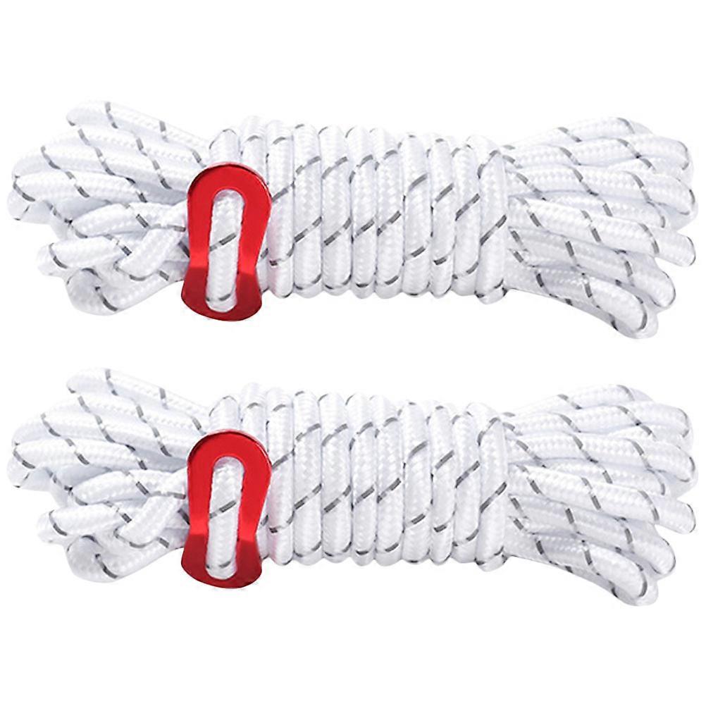 Camping Tent Ropes 2Pcs Wind-Proof Reflective Ropes Designed For Outdoor Activities Featuring Adjustable Buckles And Lightweight Material