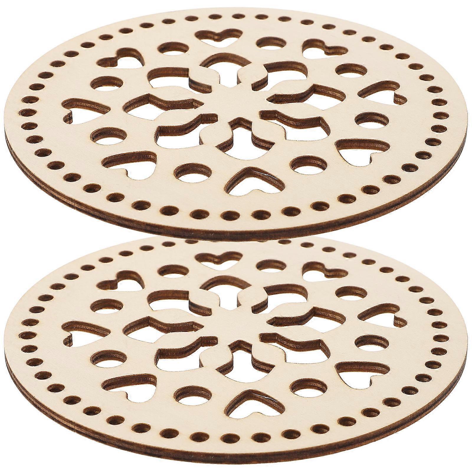 Wooden Crochet Bag Bottom for DIY Bag Weaving Function 2Pcs