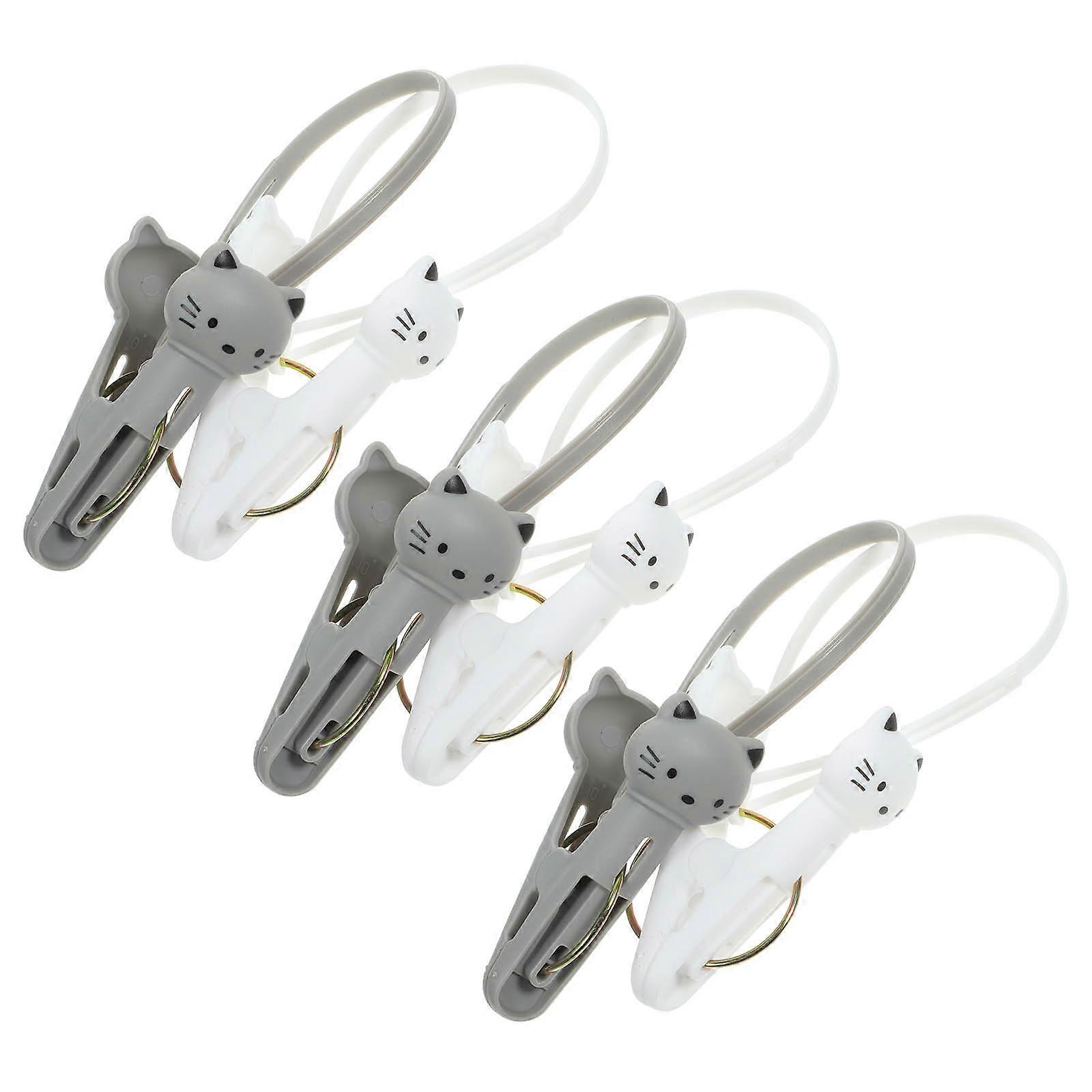 6pcs Windproof Plastic Clothespins with Lanyards, Strong Slip Resistant Clips for Clothing, Towels, and Outdoor Drying, Lightweight and Portable for