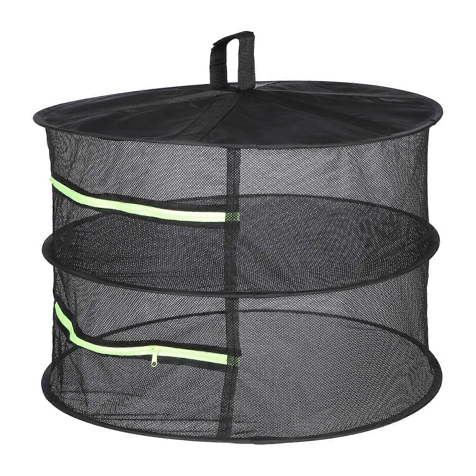 Durable Black Steel Twolayer Drying Mesh with Foldable Design for Storage and Quick Drying 12.5x8.3x6.7 inches