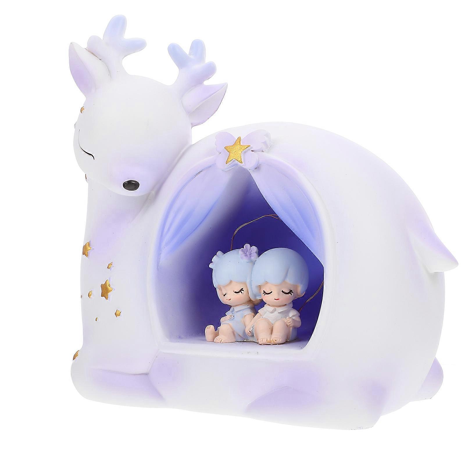 Elegant Glowing Deer Shape Ornament Suitable For Office Space Featuring Unique Design Size 16X9CM 1Pcs