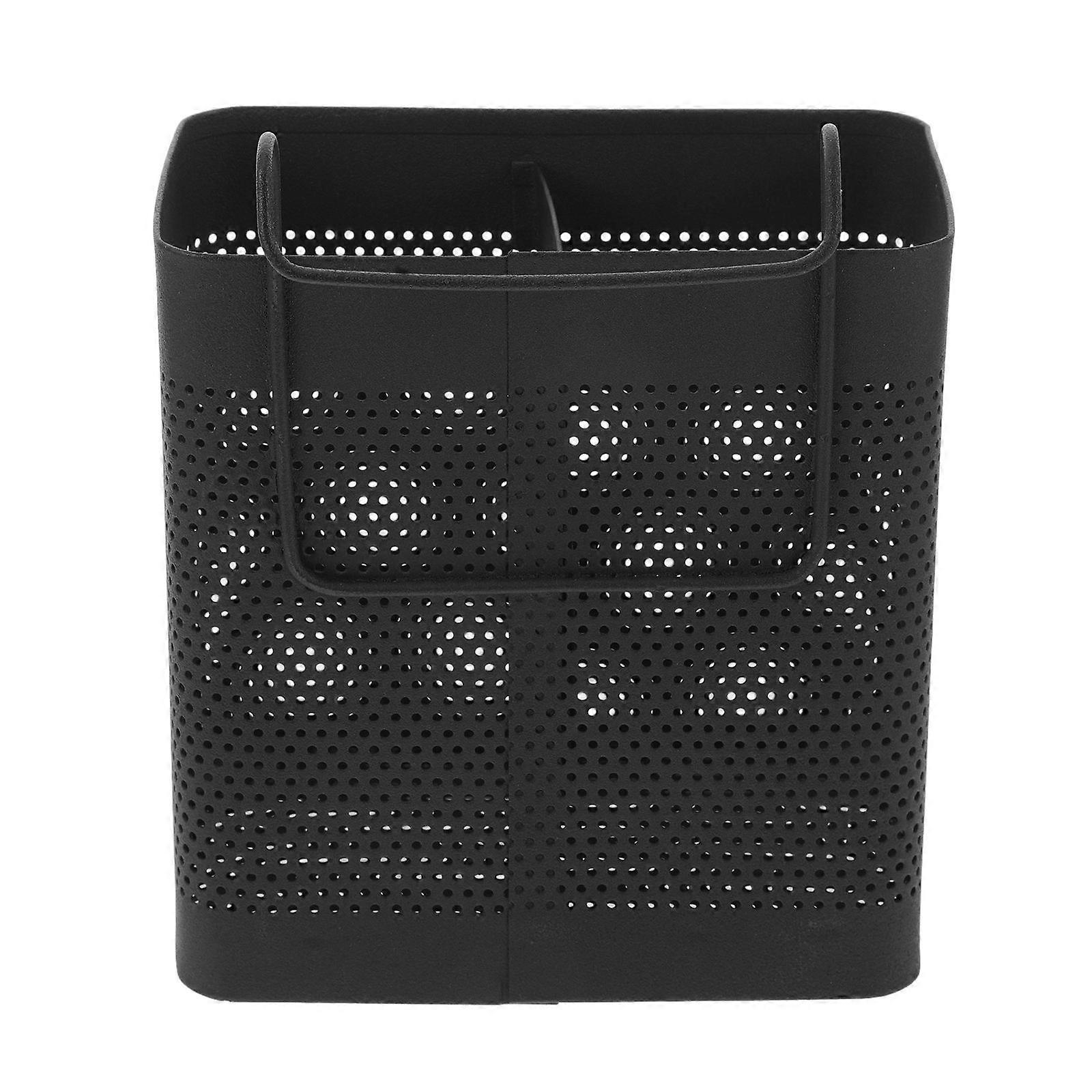 Black Stainless Steel Chopstick Holder with Dual Compartments for Kitchen Use Easy to Clean