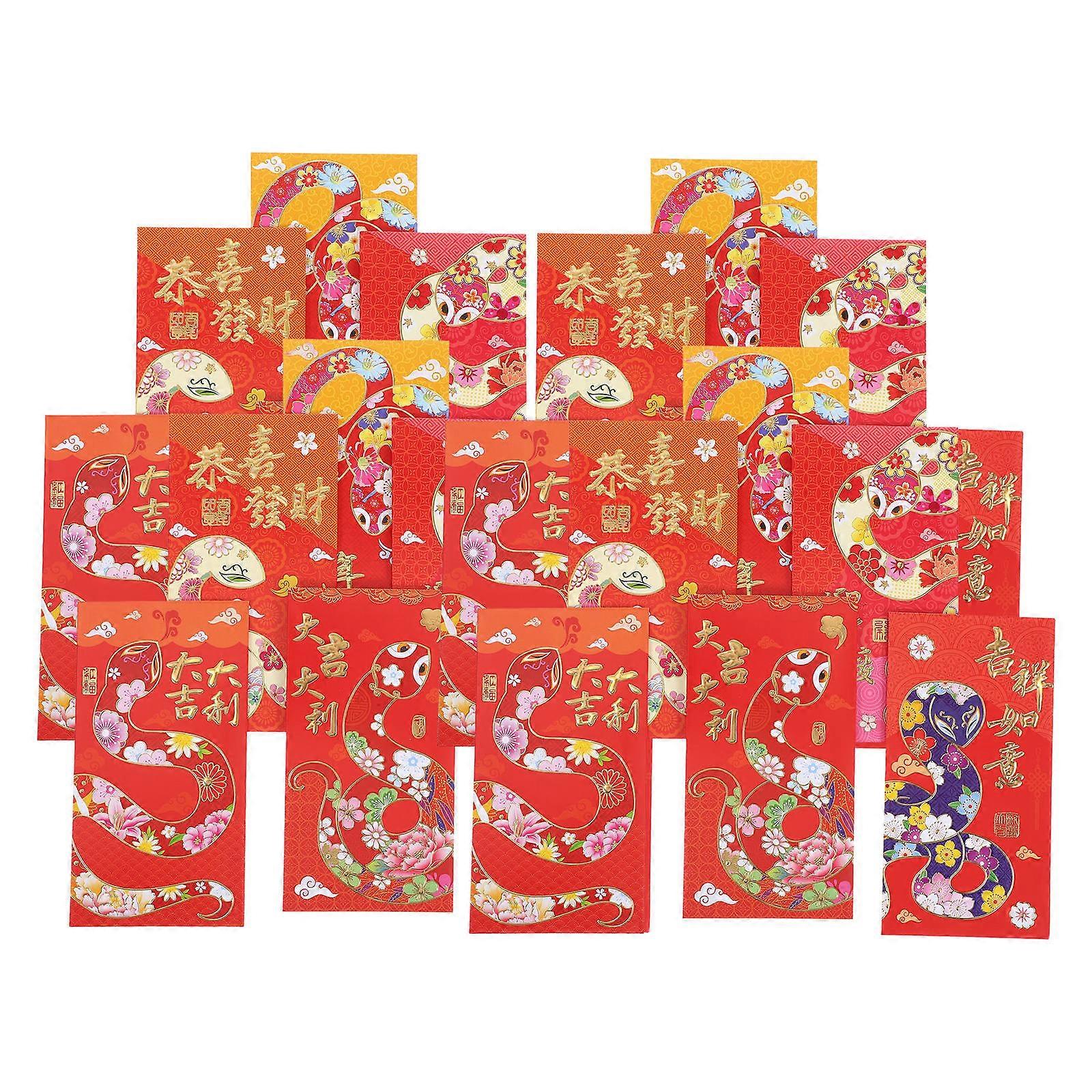 Chinese New Year Red Envelopes for Cash Made of Paper Perfect for Party Celebrations 30PCS Mixed Style