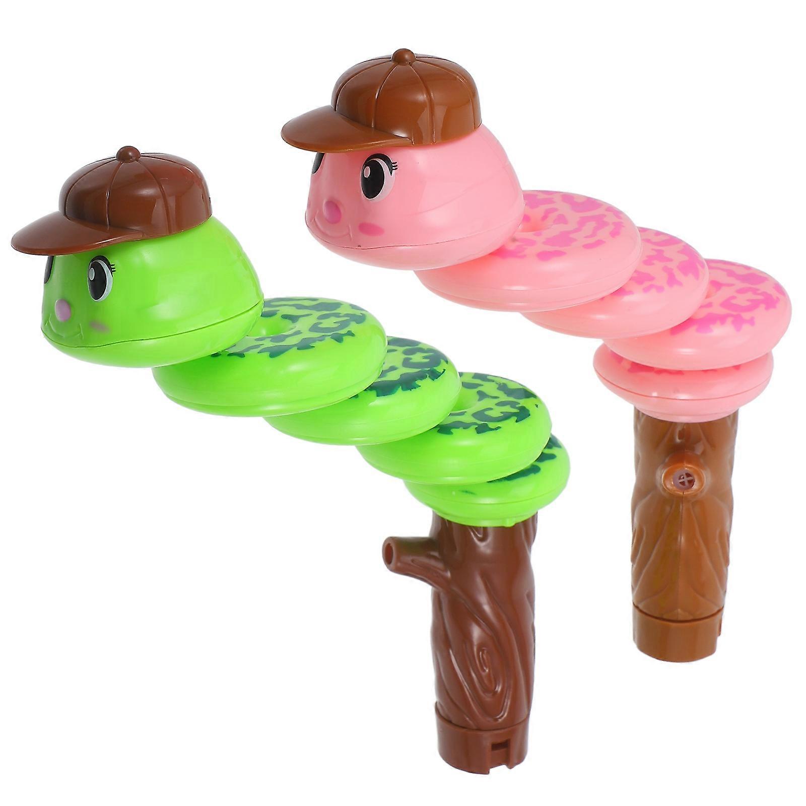 2pcs Balance Snake Whistle, Cute Rotating Design, Lightweight, Safe, Portable Party Toy for Kids and Adults, Green Pink