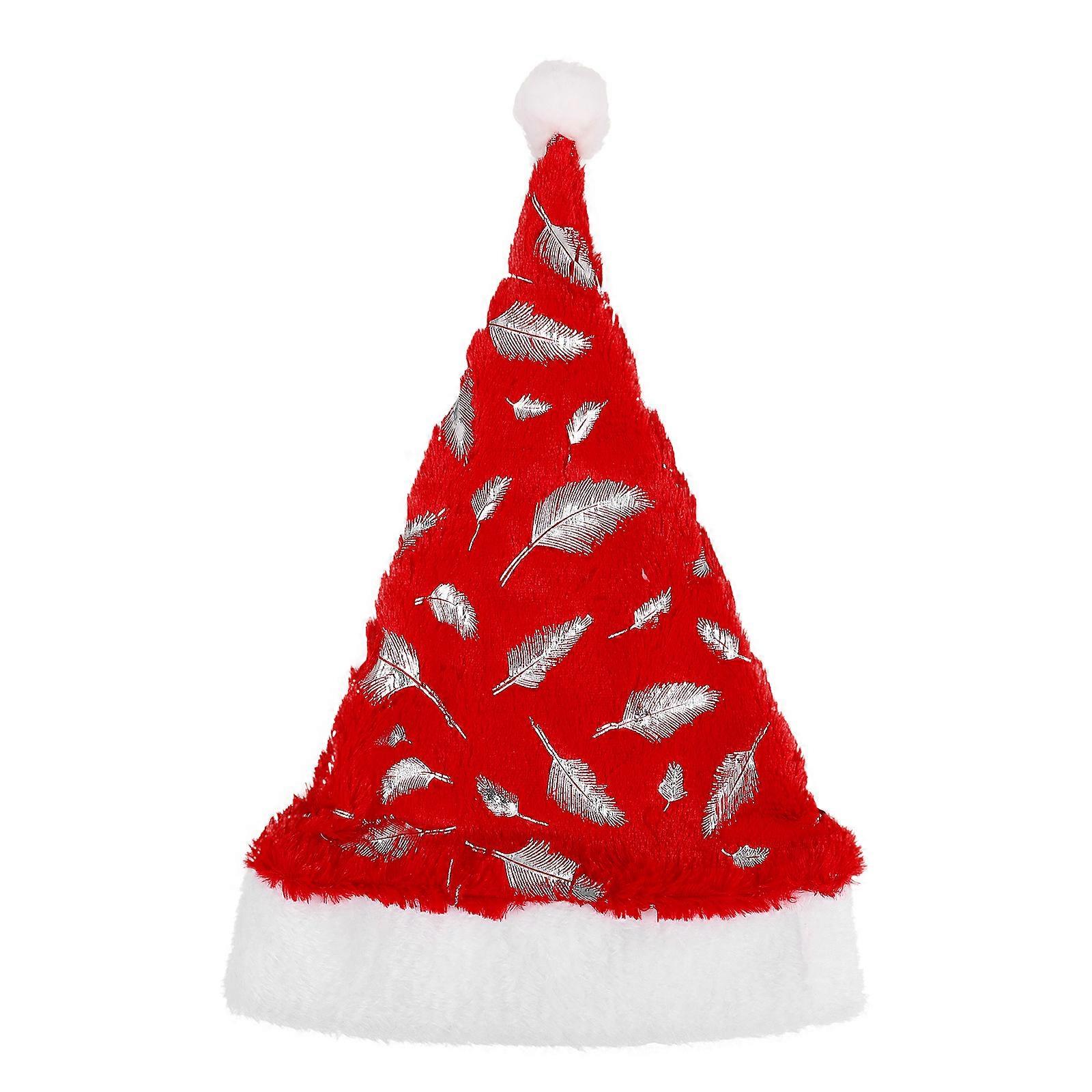 Soft Hat Plush Santa Hat Christmas Party Classic Color Reusable Multiple Times 1Set