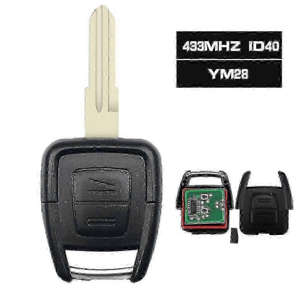 433.92mhz Id40 Chip Remote Control Car Key 2 Button Fob For Opel Zafira Astra A G Bosch Ts 1999-2005