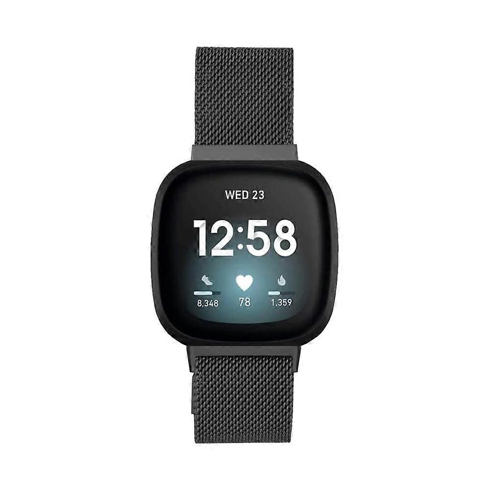 Replacement Strap for Fitbit Versa 3 Stainless Steel 22mm Band Black Versa 3 Compatible Strap