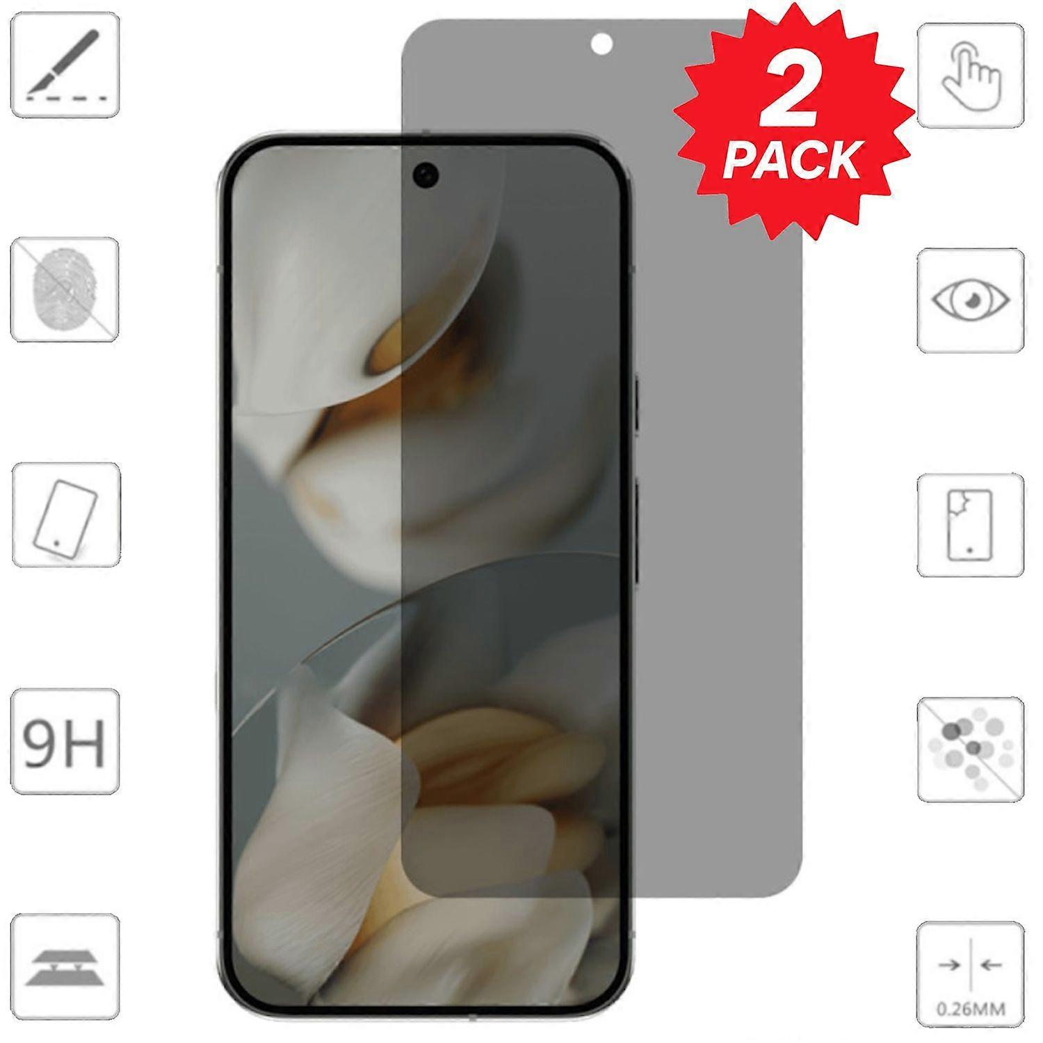 For Google Pixel 10 Pro XL 2x 2.5D 0.26mm Privacy Display 9H Tempered Glass