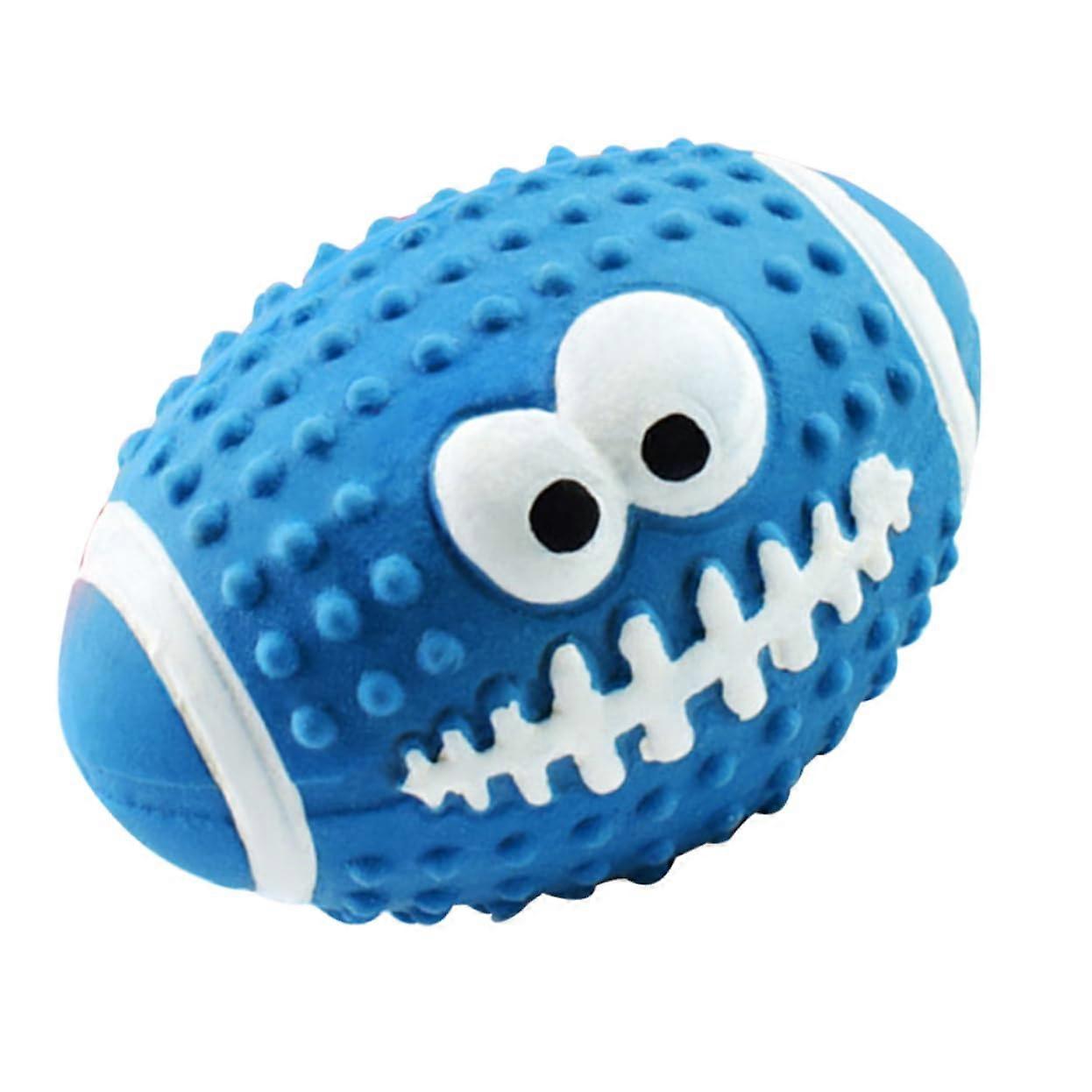 Squeaky Interactive Chew Toy Rugby Ball For Puppies Durable Indoor And Outdoor Use Promotes Dental Health And Play