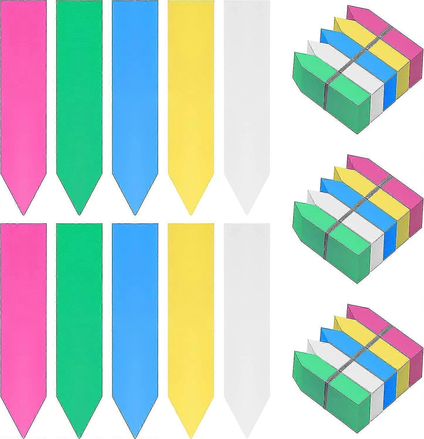 マルチカラープラスチック菜園ラベル(500パック) - 10 x 2 cm - 菜園看板/防水ガーデンラベル 5色 保育園、種子、