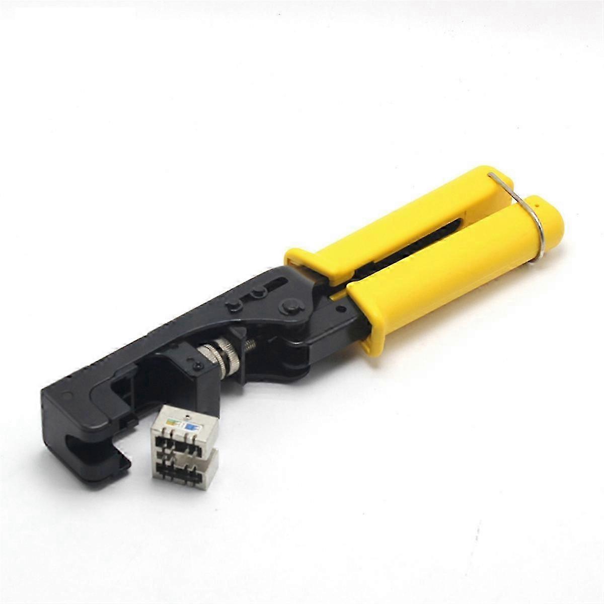 RJ45 Network Module Crimping Pliers with Hook & 180° Crimping Function for Network Cable Modules & Wire Cutter