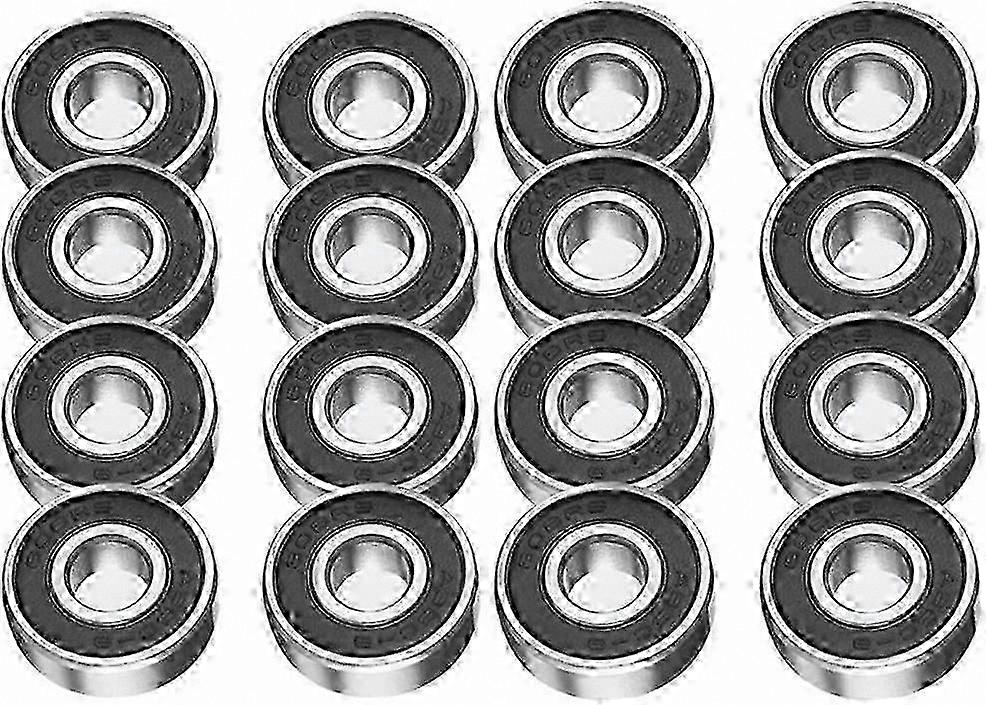 High-Performance 608RS ABEC 9 Skateboard Bearings, 20-Pack, Black