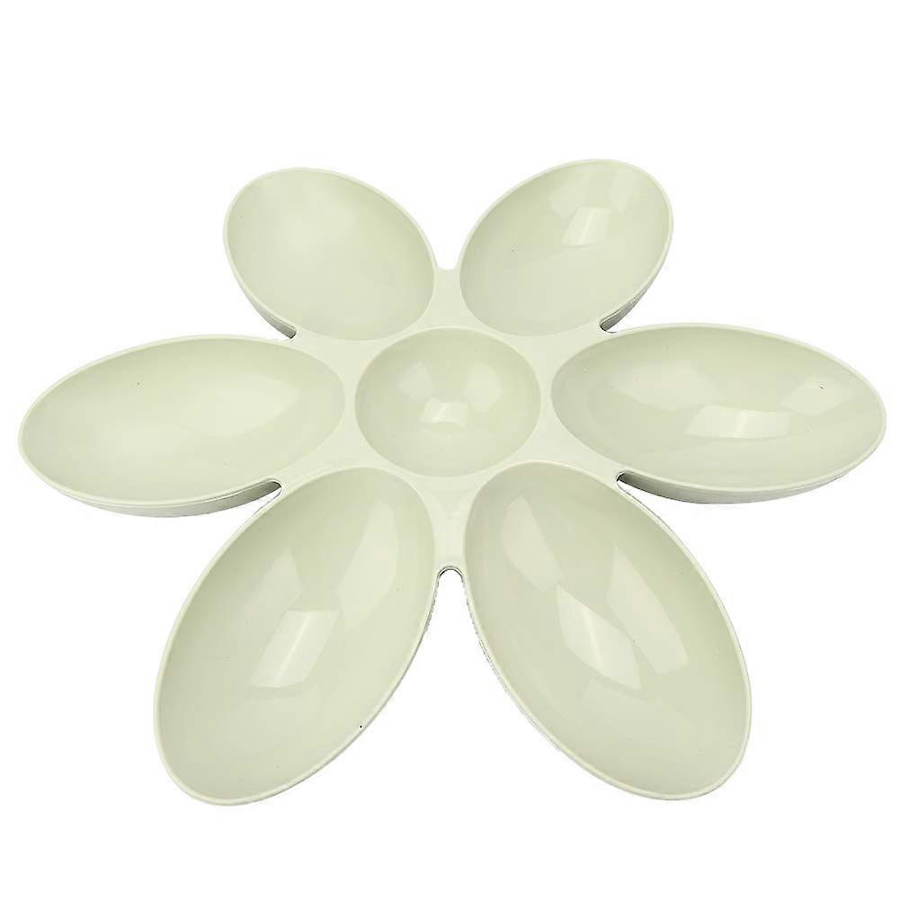 Cat Food Water Bowls Plastic Pet Feeder Flower Shaped 6 Bowls for Cats Kittens Puppies Bunnies Green
