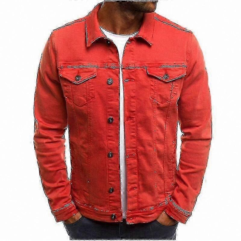 Men's Slim Fit Denim Jacket with Short Design